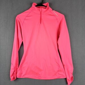 Under Armour Fitted Pullover ColdGear Womens Neon Pink Quarter Zip Active Medium